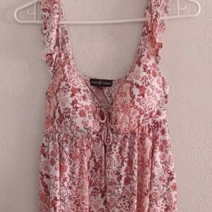 Almost Famous Orange and White Floral Blouse